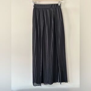 Revamped by sirens sheer Black Pleated maxi Skirt slits goth gothic gothcore